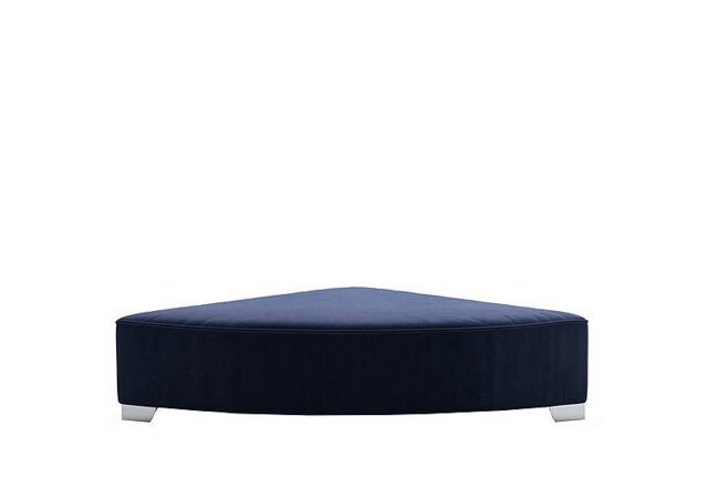 The Lounge Co. - Isobel Fabric Wedge Footstool - Midnight Indigo with Chrome Feet