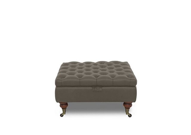 Columbus Leather Large Storage Footstool with Castors