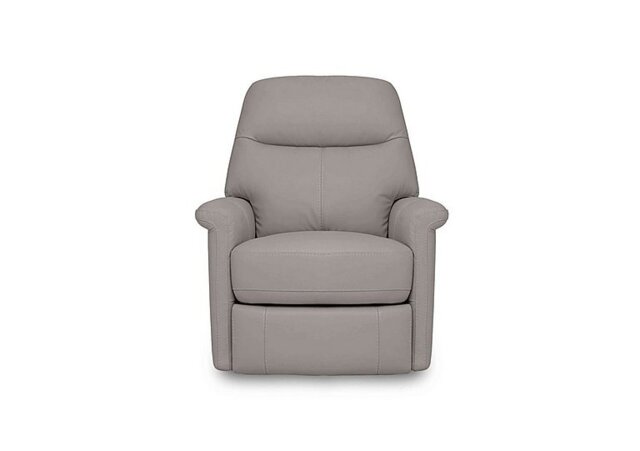 World of Leather - Compact Collection Lille Leather Chair with Power Recliner - Silver Grey