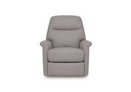 World of Leather - Compact Collection Lille Leather Chair with Power Recliner - Silver Grey