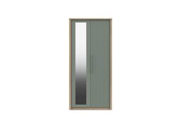 London Bedrooms - Chelsea 2 Door Wardrobe With Mirror Door and Silver Handles