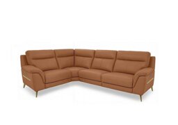 World of Leather - Eclipse Small Leather Power Recliner Left Hand Facing Corner Sofa with Power Headrests - Pecan
