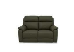 Raven Leather 2 Seater Power Recliner Sofa - Oslo Pine