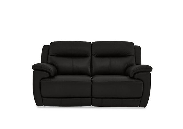 World of Leather - Touch 2 Seater NC Leather Manual Recliner Sofa - Black
