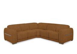 Edison Large Fabric Power Recliner Corner Sofa with Power Headrests and Lights