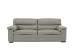 World of Leather - Cozee 3 Seater Pure Premium BV Leather Sofa - Silver Grey