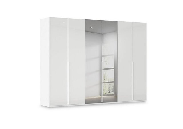 Rauch - Haven 301cm 6 Door Hinged Wardrobe with 4 Glass Doors and 2 Mirror Doors