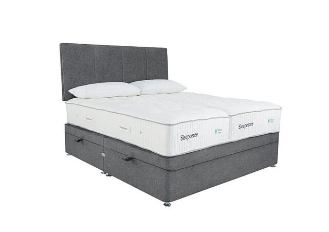 Sleepeezee - Natural Touch 3000 Zip and Link Side Ottoman Divan Set - Joshua Grey