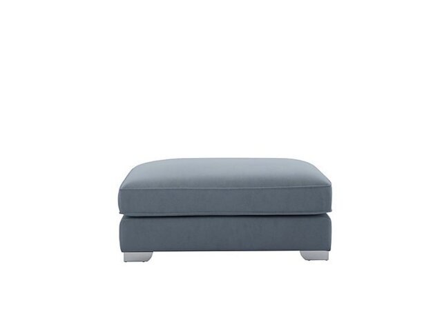 The Lounge Co. - Isobel Rectangular Footstool - Shallow Puddle with Chrome Feet