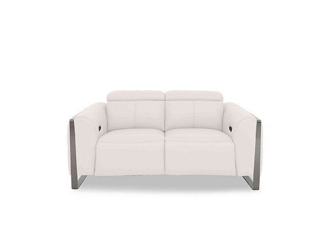 Gisella Leather 2 Seater Power Recliner Sofa with Power Headrests - Cotton