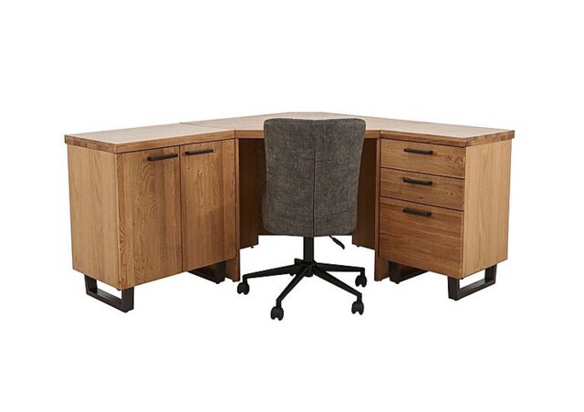 Earth Corner Desk, Filing Cabinet, 2 Door Storage Unit and Office Chair - Living Room Furniture - In Time for Christmas