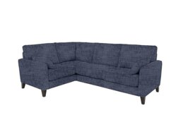 Brondby Small Fabric Left Hand Facing Corner Sofa - Dark Denim