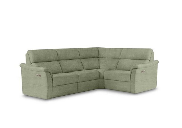 Nicoletti - Bella Small Fabric Power Recliner Corner Sofa with Power Headrests - Sofas and Armchairs - In Time for Christmas