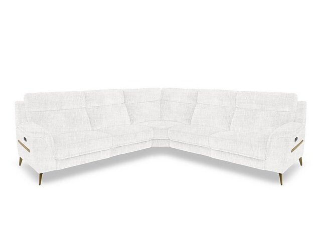 Eclipse Large Fabric Power Recliner Corner Sofa with Power Headrests - Frost