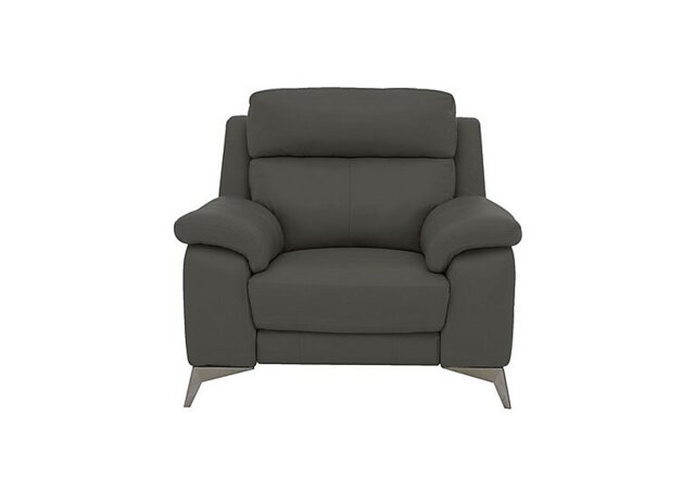 World of Leather - Missouri NC Leather Armchair - Charcoal Grey