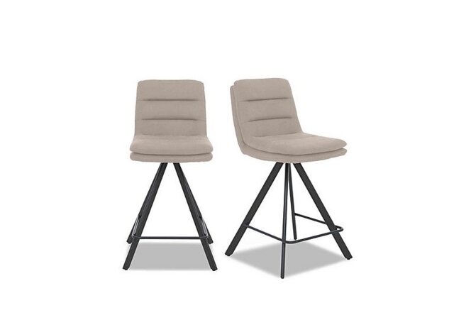 Njord Pair of Fabric Swivel Bar Stools