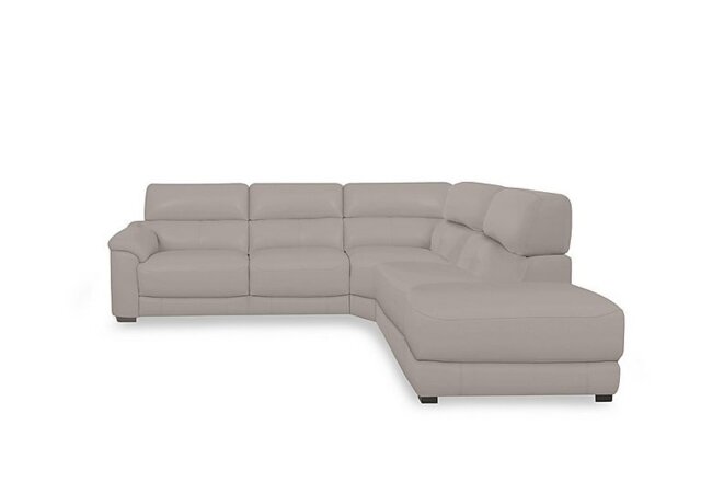 World of Leather - Nova Leather Right Hand Facing Chaise End Sofa - Silver Grey