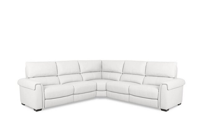 World of Leather - Nixon BV Leather Large Corner Power Recliner Sofa - BV Star White
