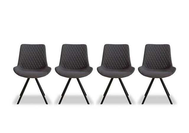 Ion Set of 4 Fabric Dining Chairs - Shadow Grey