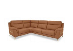 World of Leather - Eclipse Small Leather Left Hand Facing Corner Sofa - Pecan - Sofas and Armchairs