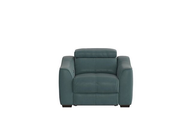 World of Leather - Elixir NC Leather Power Recliner Armchair - NC Lake Green