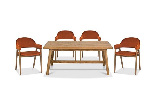 Stratford Small Extending Dining Table with 4 Fabric Dining Arm Chairs