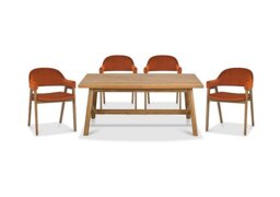 Stratford Small Extending Dining Table with 4 Fabric Dining Arm Chairs