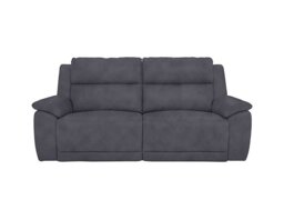 Utah 3 Seater Fabric Recliner Sofa with Headrests and Power Lumbar - Nappa Grey