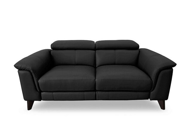 World of Leather - Wade 3 Seater Leather Power Recliner Sofa - Black