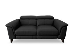World of Leather - Wade 3 Seater Leather Power Recliner Sofa - Black