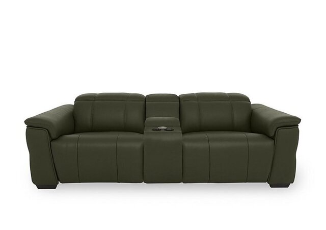 Inca NC Leather 3 Seater Power Recliner Sofa with Pop Up Light Console and Power Headrests - Oslo Pine