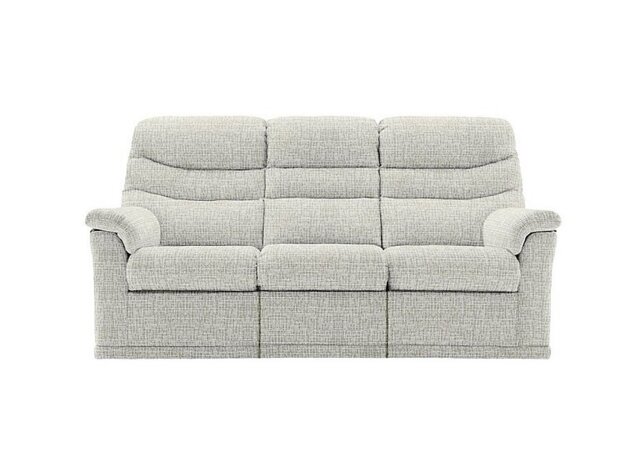 G Plan - Malvern 3 Cushion 3 Seater Fabric Sofa with Power Recliner - Waffle Taupe