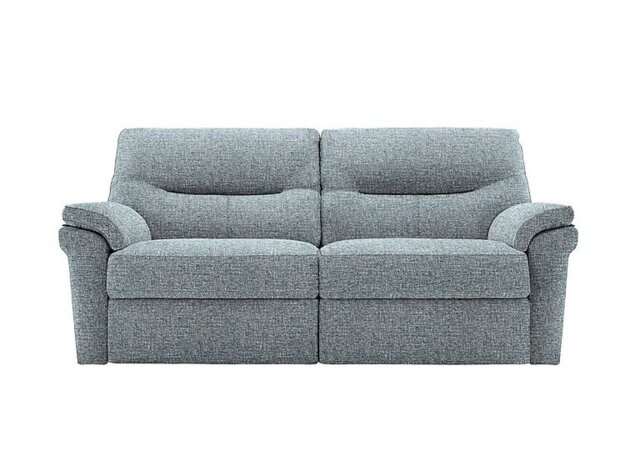 G Plan - Seattle 3 Seater Fabric Power Recliner Sofa with Power Lumbar - Arola Sky