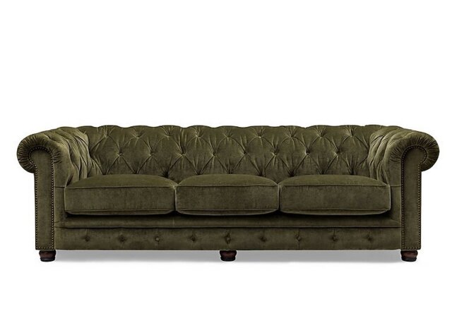 At The Helm - Shackleton 4 Seater Fabric Chesterfield Sofa - Pine