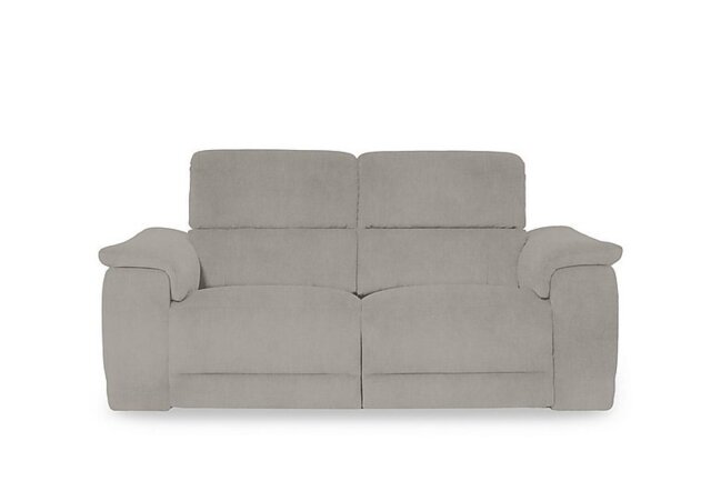 Genius Fabric 3 Seater Power Recliner Sofa with Power Headrest and Bluetooth Speakers - Opulence Silver