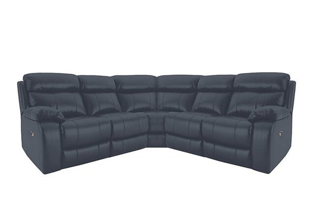 World of Leather - Moreno Leather Power Recliner Corner Sofa - BV Ocean Blue - Sofas and Armchairs - In Time for Christmas