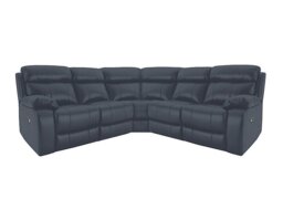World of Leather - Moreno BV Leather Power Recliner Corner Sofa - BV Ocean Blue