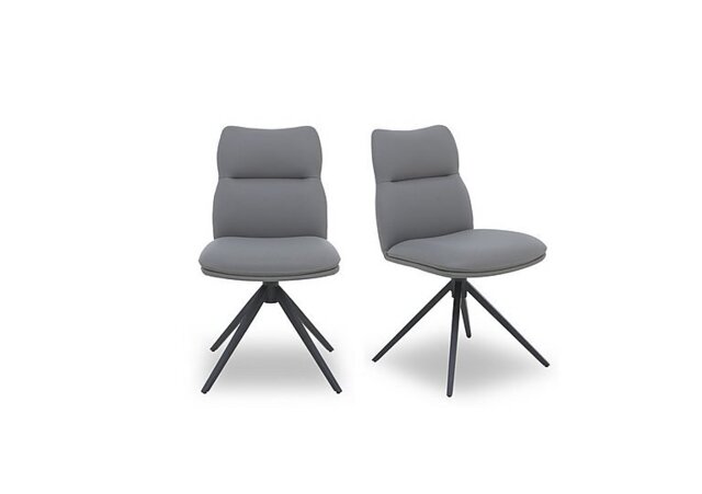 Quattro Pair of Swivel Dining Chairs - Stone
