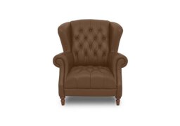 Columbus Leather Wing Chair - Tan