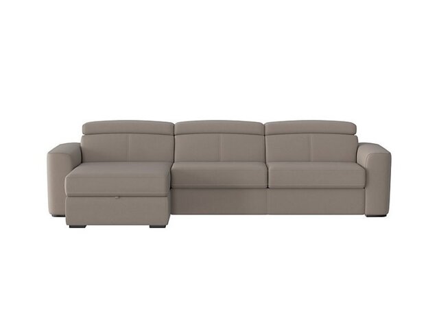 Infinity Fabric Left Hand Facing Corner Chaise Sofa Bed with Storage - Silver