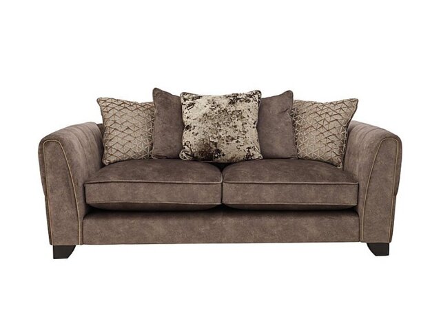 Mariah 3 Seater Fabric Scatter Back Sofa - Dapple Chocolate
