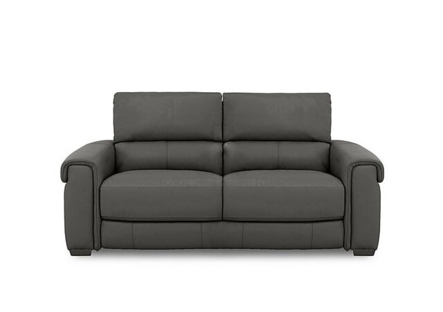 World of Leather - Nixon NC Leather 3 Seater Sofa - Charcoal Grey