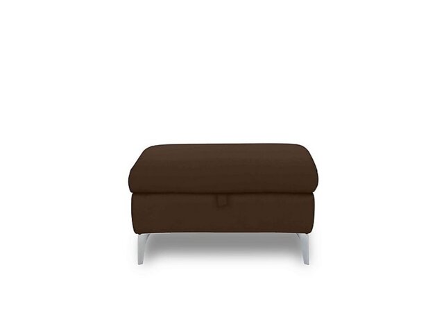 Vino Leather Storage Footstool - Chocolate