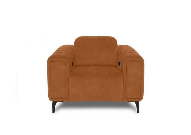 Elphaba Fabric Recliner Chair with Power Recliner with Storage Arms - Dexter Pumpkin