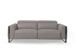 Gisella Leather 3 Seater Sofa - Lead Grey