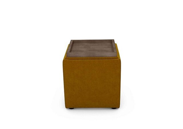 The Lounge Co. - Bronwyn Storage Cube Tray Stool - Honey Mustard Vot