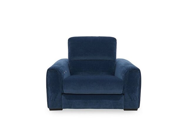 Flex Fabric Power Recliner Armchair with Storage Arms - R330 Steel Blue