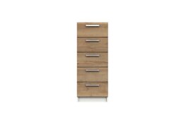 London Bedrooms - Waterloo 5 Drawer Tall Chest - White and Natural Rustic Oak