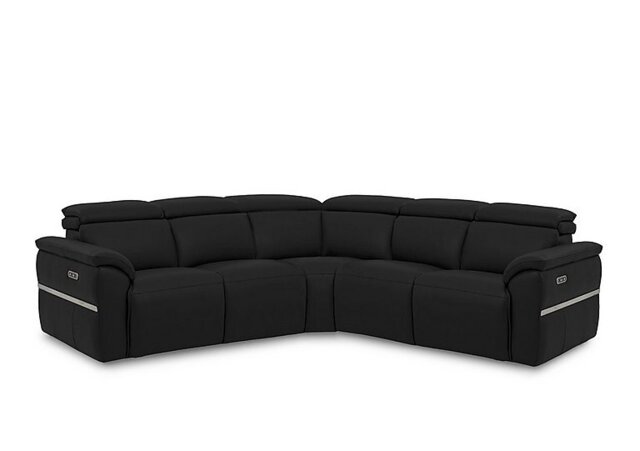 Dolomite Large Leather Corner Sofa with Power Recliner - Sofas and Armchairs