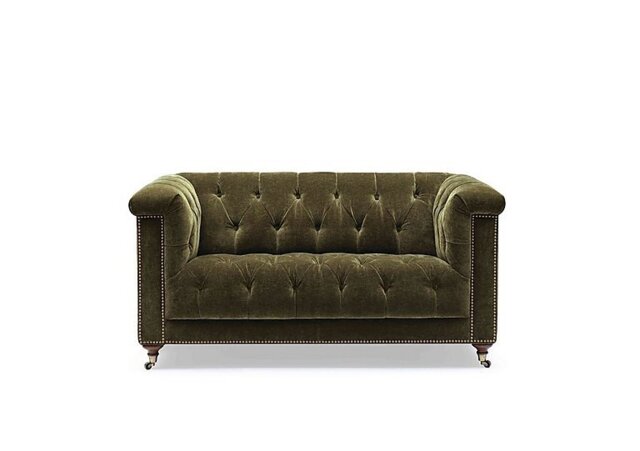 At The Helm - Wallace 2 Seater Fabric Chesterfield Sofa - Pine